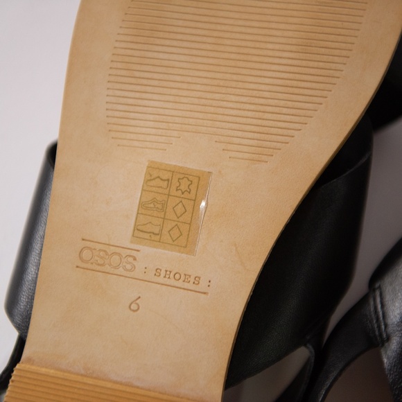 ASOS Sandals in Black Vegan Faux Leather Criss Cross Backstrap - Picture 7 of 9